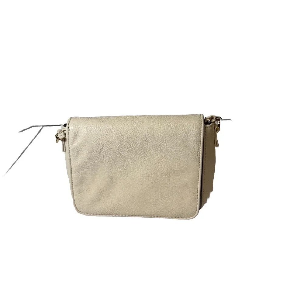 Crossbody Ladies Purse Pocketbook Color Off White Bag Chain With Gold Accents